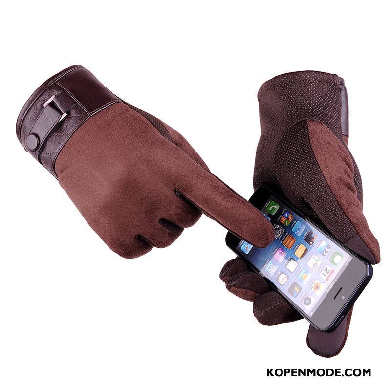 Handschoenen Heren Touchscreen Antislip Herfst Autorijden Winddicht Verdikken Zwart