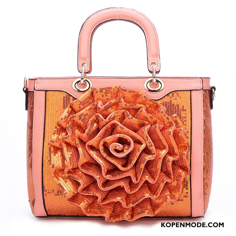 Handtas Dames Mode Messenger Tas Nieuw Bloemen Grote Tas Vrouwen Gouden