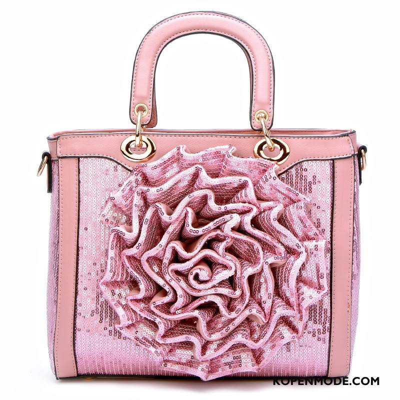 Handtas Dames Mode Messenger Tas Nieuw Bloemen Grote Tas Vrouwen Gouden