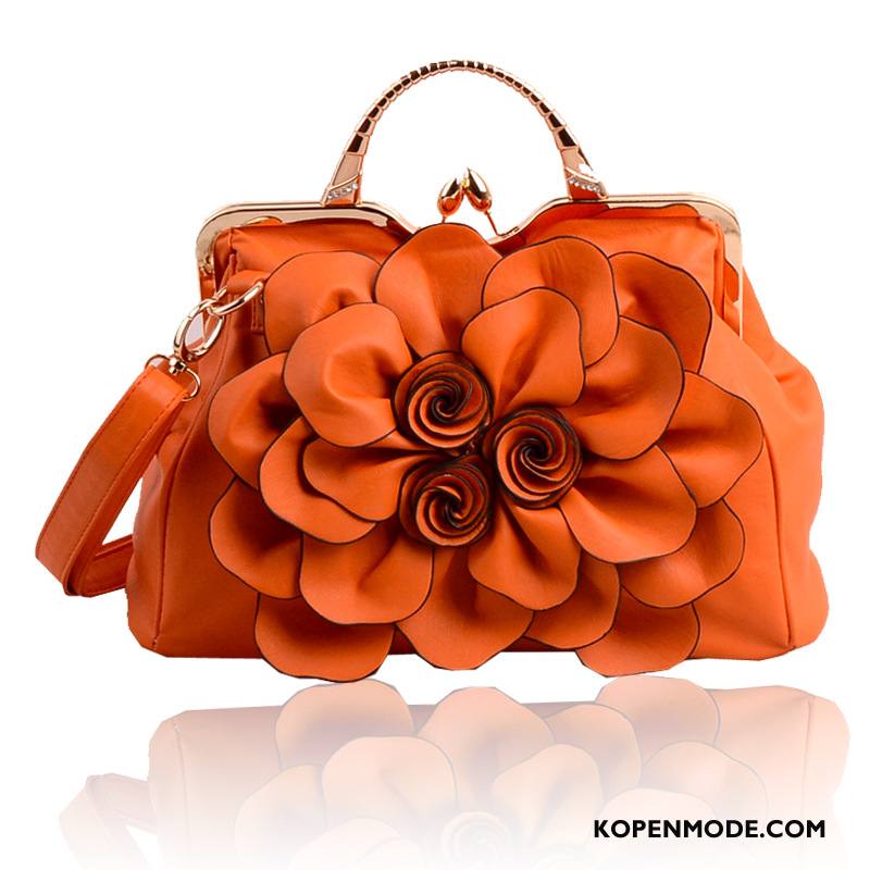 Handtas Dames Schoudertas Bloemen Nieuw 2018 Vrouwen Mode Roze Oranje