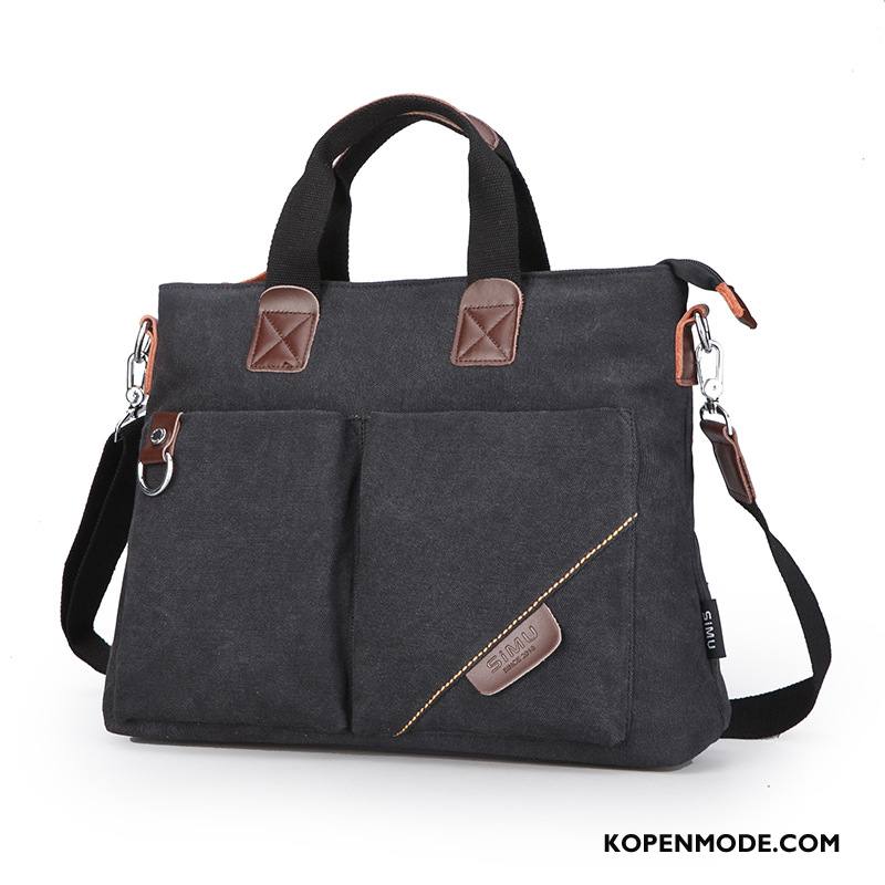 Handtas Heren Canvas Casual Business Messenger Tas Mannen Nylon Kaki