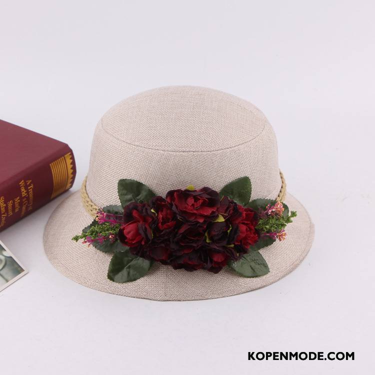 Hoeden Dames Winkel Bloemen Persoonlijkheid Mode Vrouwen Voorjaar Rood