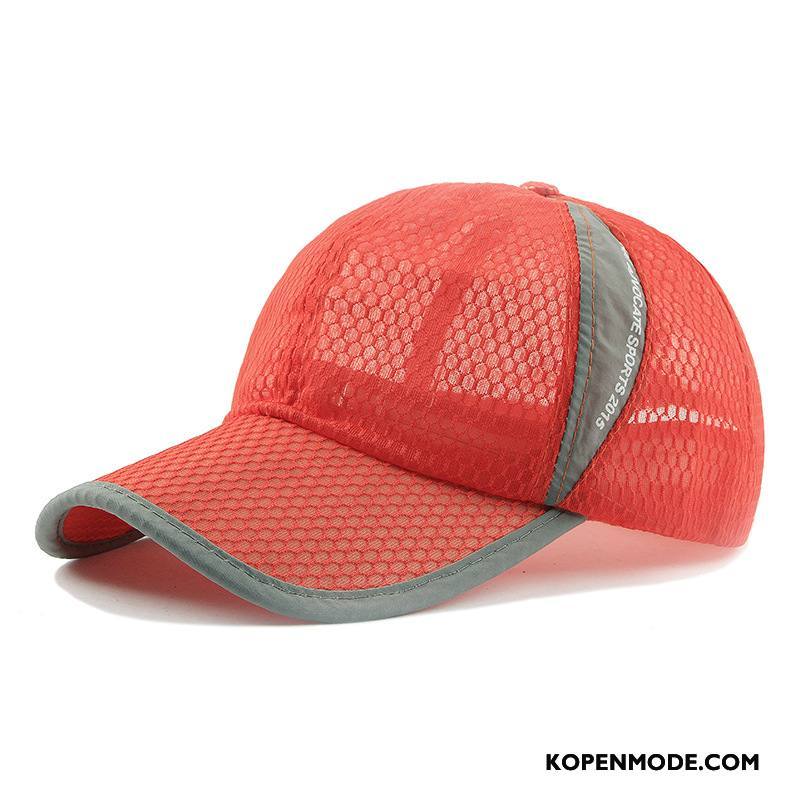 Hoeden Heren Mesh Outdoor Honkbal Hoed Ademend Mannen Vrouwen Oranje Rood