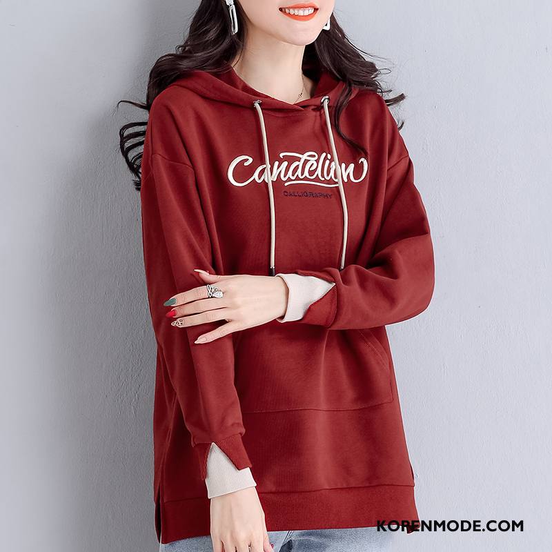 Hoodies Dames Dunne Voorjaar Vrouwen Herfst Nieuw Met Capuchon Rood