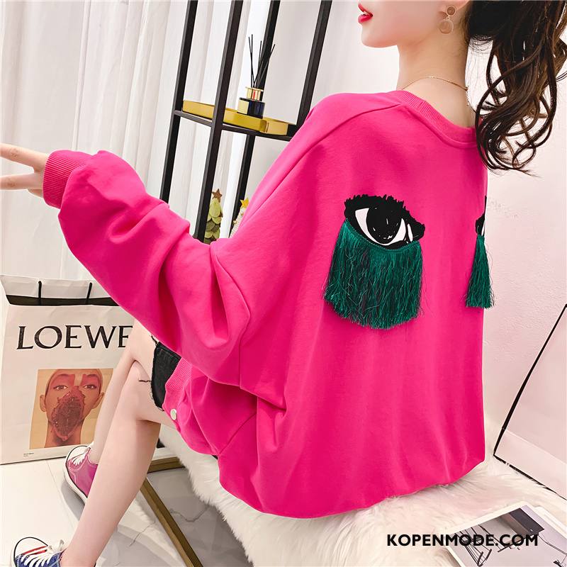 Hoodies Dames Lange Mouwen Meisje Jasje Vrouwen Herfst Losse Roze Rood