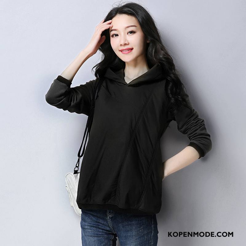 Hoodies Dames Lange Mouwen Trend Winter Elegante Mode Pullover Karamel Kleur