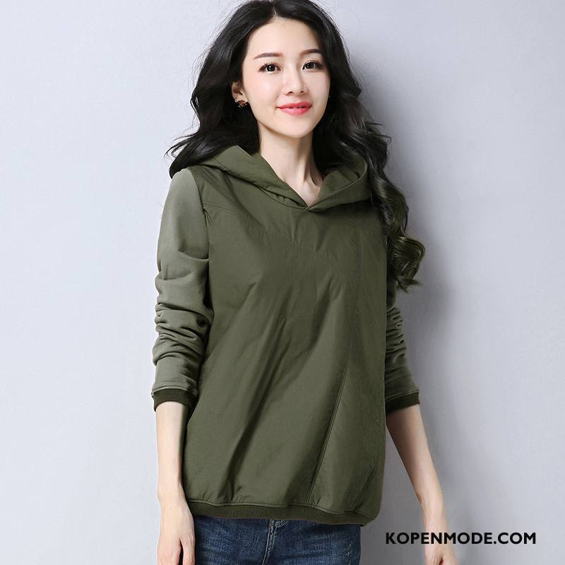 Hoodies Dames Lange Mouwen Trend Winter Elegante Mode Pullover Karamel Kleur