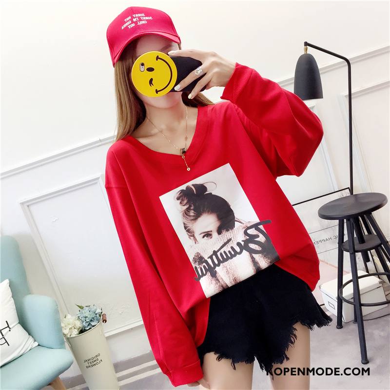 Hoodies Dames Losse Dunne Trend Vrouwen Voorjaar Vet Rood