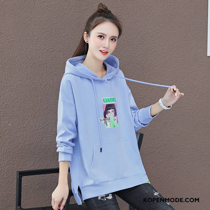 Hoodies Dames Losse Nieuw Bovenkleding Herfst Jas Jasje Blauw