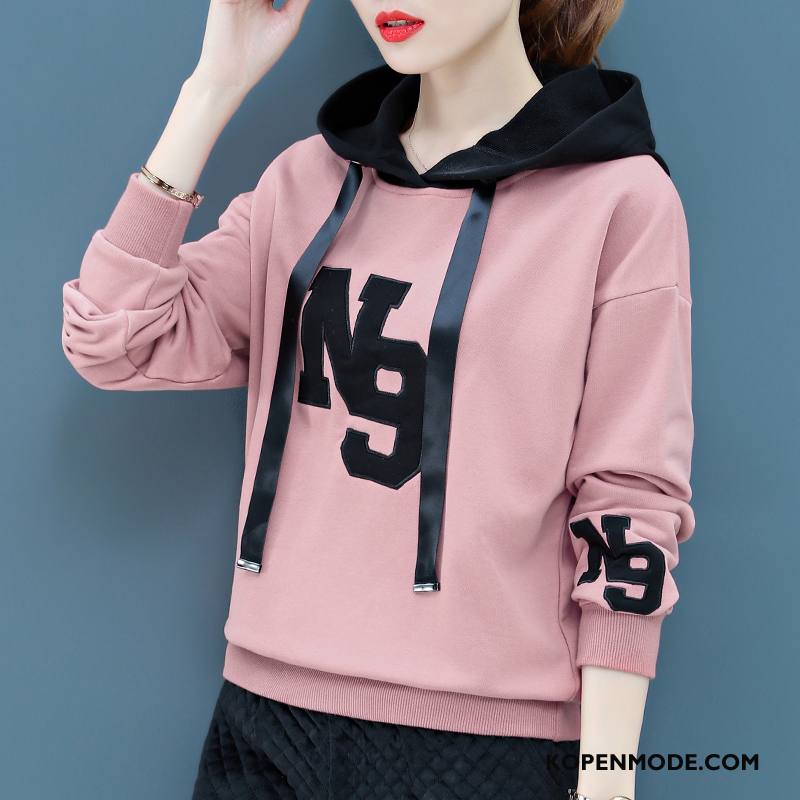 Hoodies Dames Mode Jas Dunne Herfst Losse Nieuw Rood