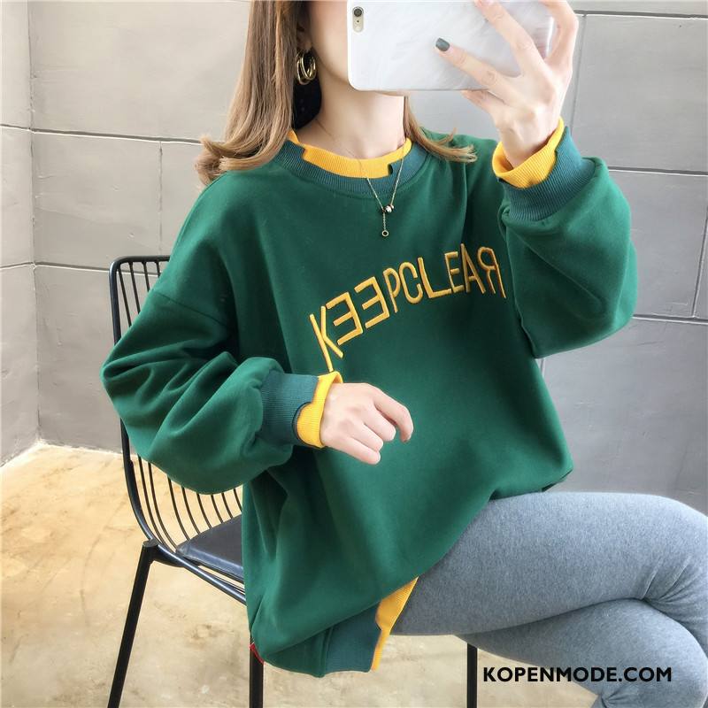 Hoodies Dames Plus Kasjmier Winter Jasje Dikke Trend Losse Groen