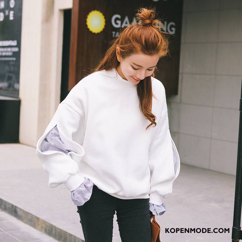 Hoodies Dames Pullover Casual 2018 Elegante Hoge Kraag Herfst Roze
