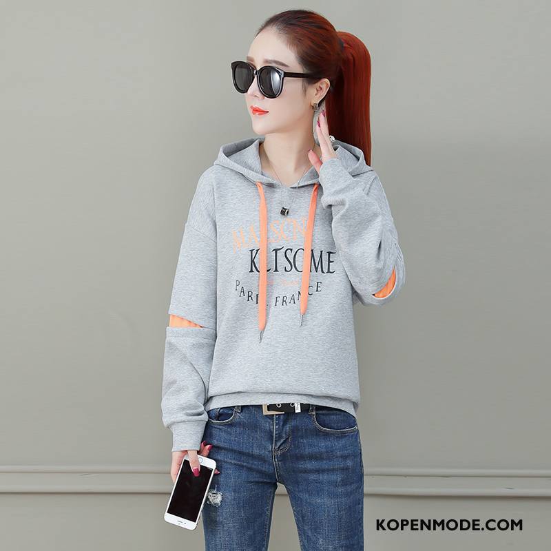 Hoodies Dames Voorjaar Jas Super Casual Herfst Vrouwen Grijs