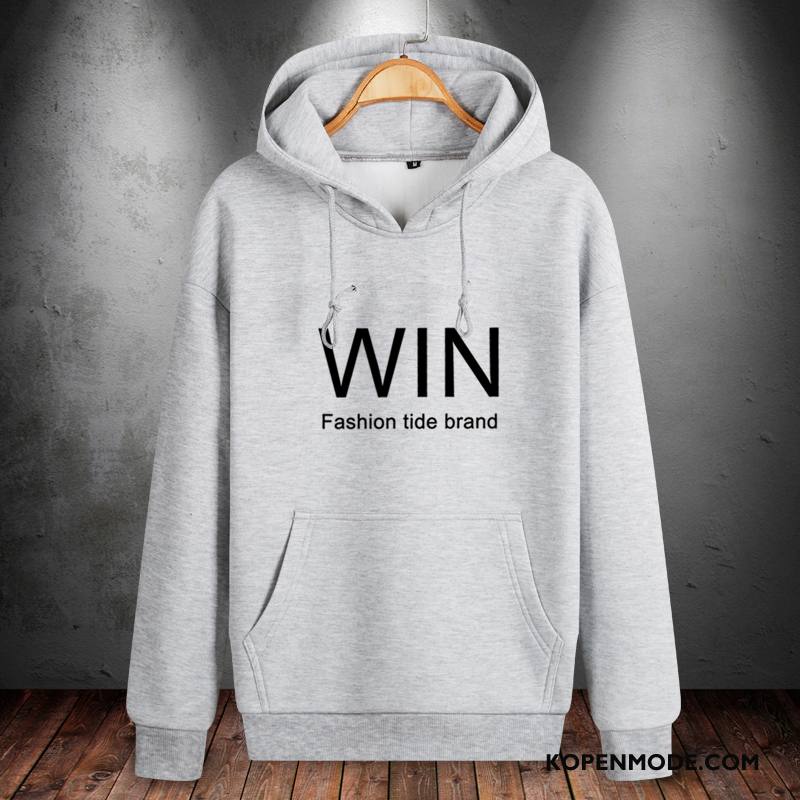 Hoodies Heren Bedrukken Effen Kleur Bruine