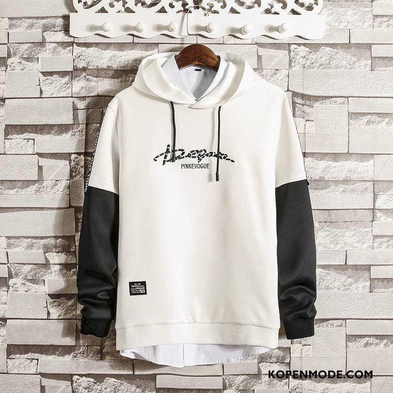 Hoodies Heren Casual Pullover Voorjaar Mannen Bedrukken Jasje Rood Zwart