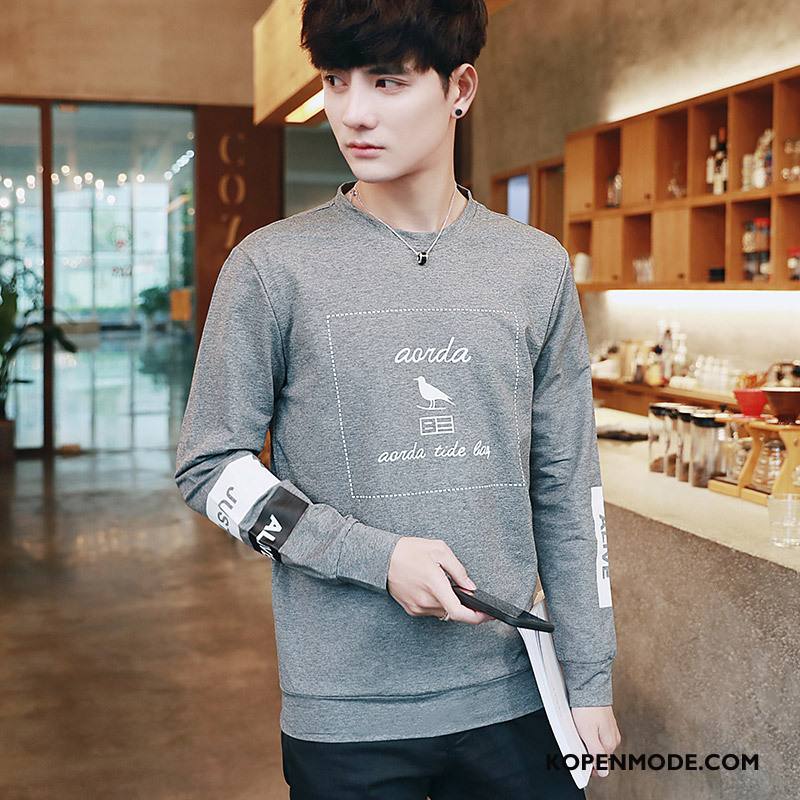 Hoodies Heren Dunne Herfst Breien Mannen Pullover Bedrukken Blauw
