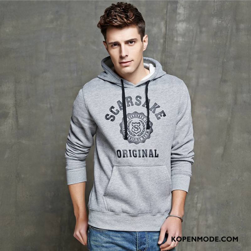 Hoodies Heren Herfst Casual Bedrukken Nieuw Winter Pullover Blauw