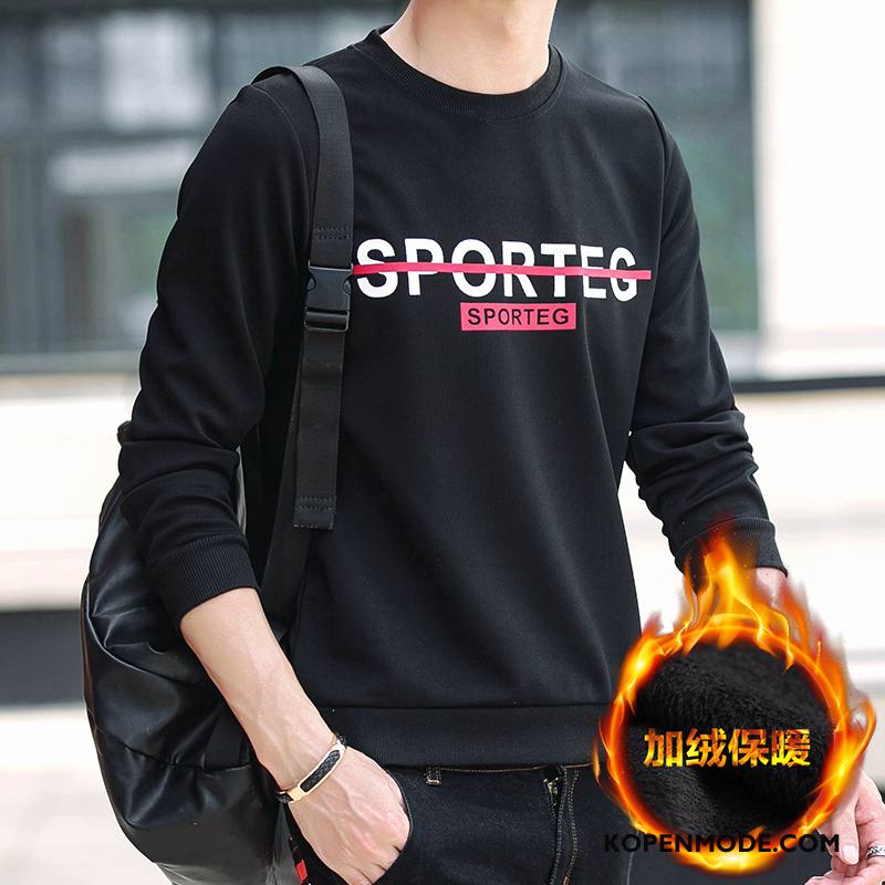 Hoodies Heren Herfst Winter Ronde Hals Jasje Trend Warme Wit