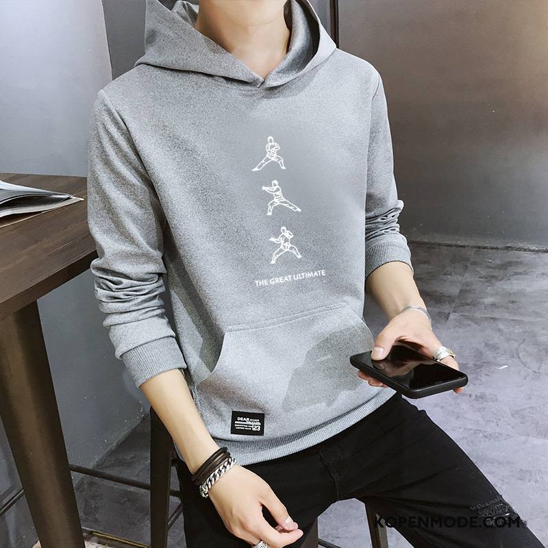 Hoodies Heren Jeugd Jas Herfst Trendy Merk Student Mannen Zwart