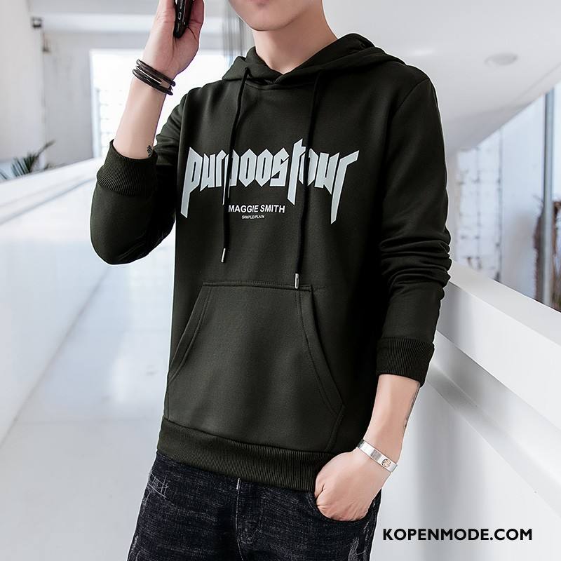 Hoodies Heren Lange Mouwen Sport Mannen Dunne Pullover Hip-hop Wit