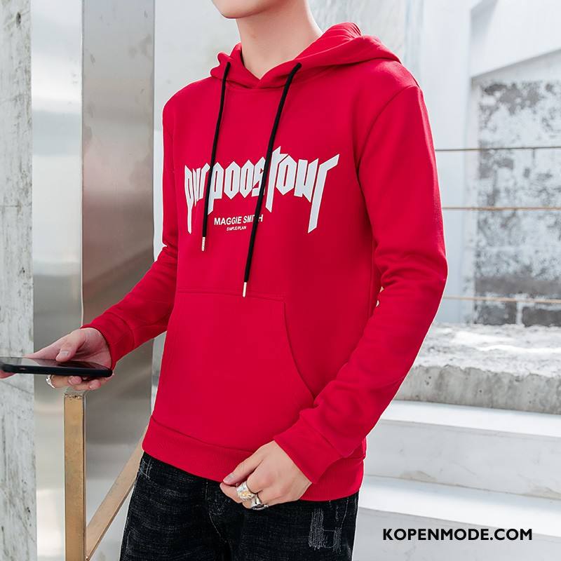 Hoodies Heren Lange Mouwen Sport Mannen Dunne Pullover Hip-hop Wit