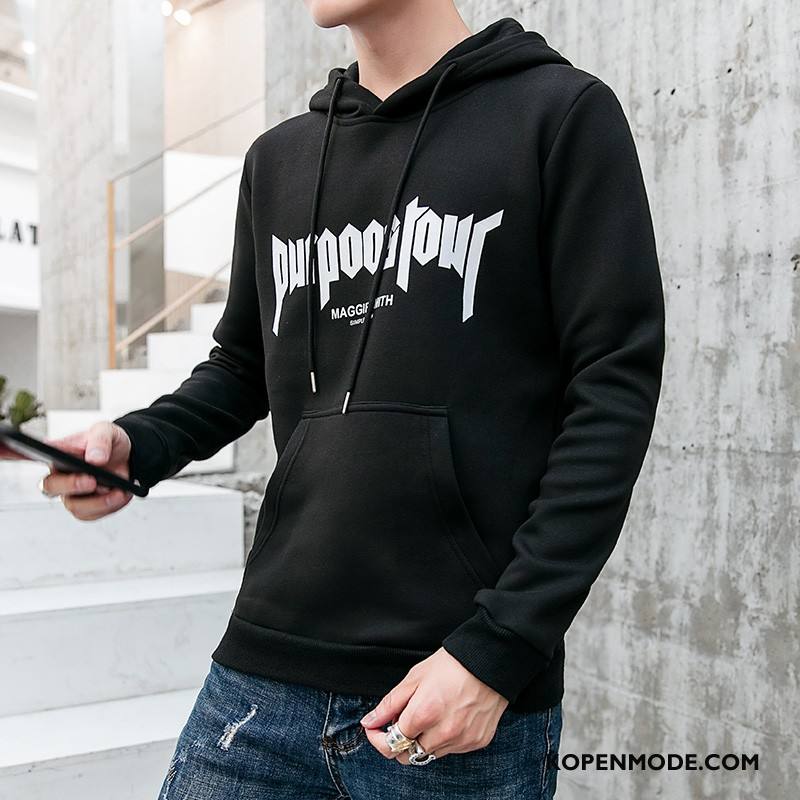 Hoodies Heren Lange Mouwen Sport Mannen Dunne Pullover Hip-hop Wit