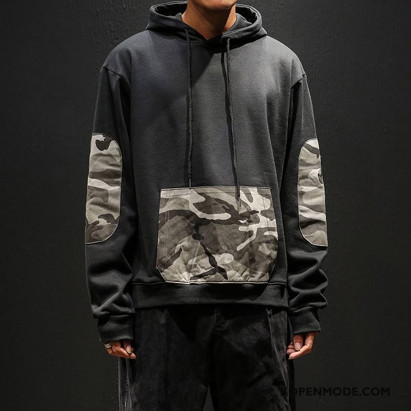 Hoodies Heren Mannen Herfst Persoonlijk Trend Losse Trendy Merk Camouflage Grijs