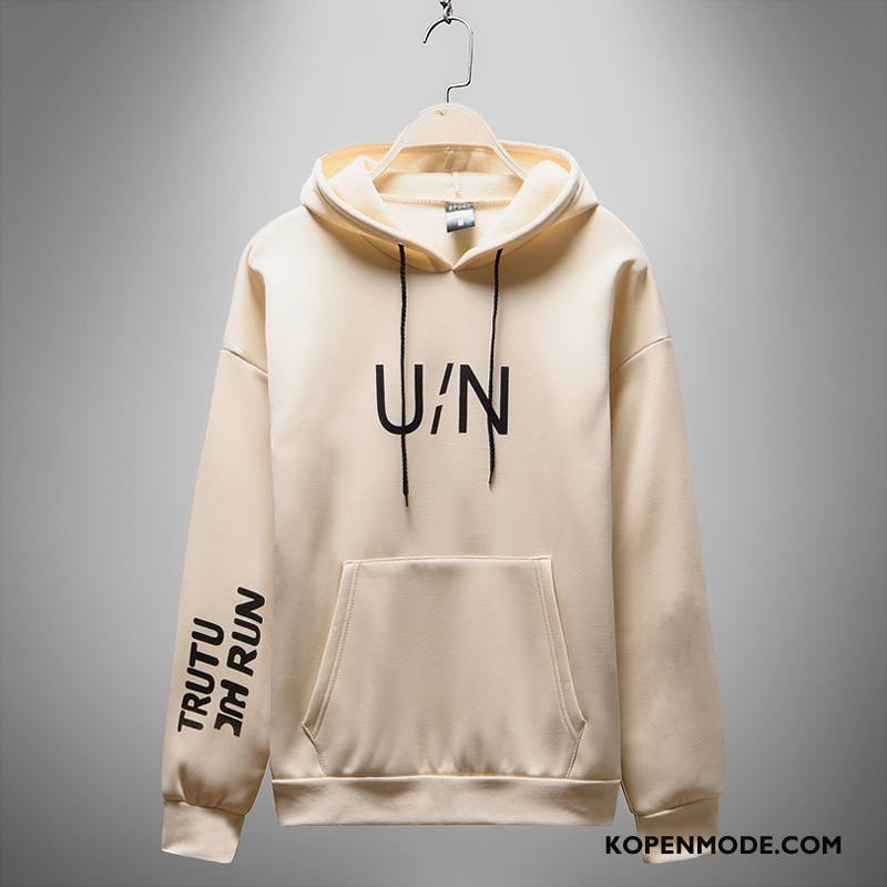 Hoodies Heren Mannen Slim Fit Pullover 2018 Herfst Nieuw Geel Beige