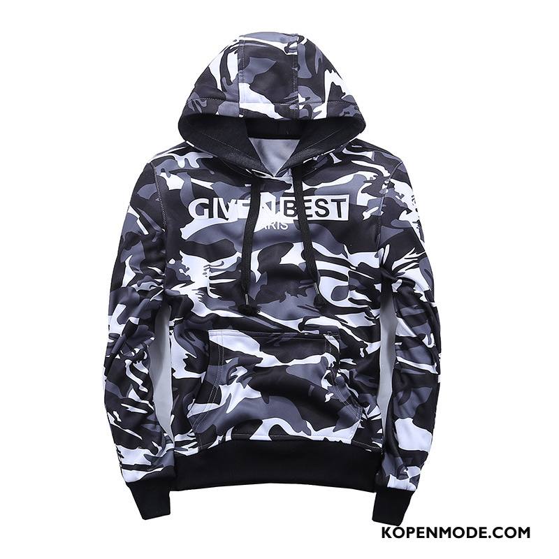 Hoodies Heren Mode Winter Casual Trend Herfst Jasje Legergroene Camouflage