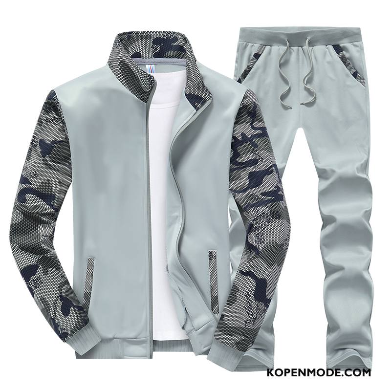 Hoodies Heren Mode Winter Sport Jeugd Mannen Trend Camouflage Grijs Licht