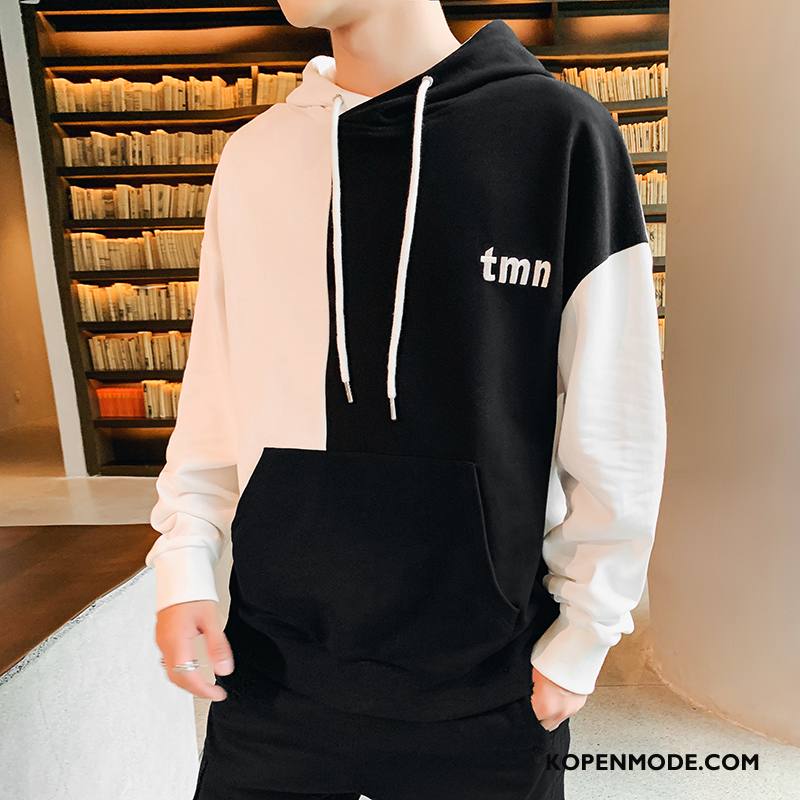 Hoodies Heren Nieuw T-shirt Lange Mouw Losse Trendy Merk Herfst Voorjaar Blauw