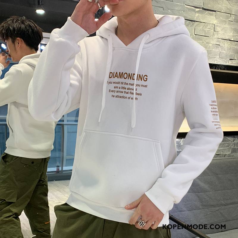 Hoodies Heren Persoonlijk Slim Fit Onderhemd Trend Herfst Ronde Hals Grijs