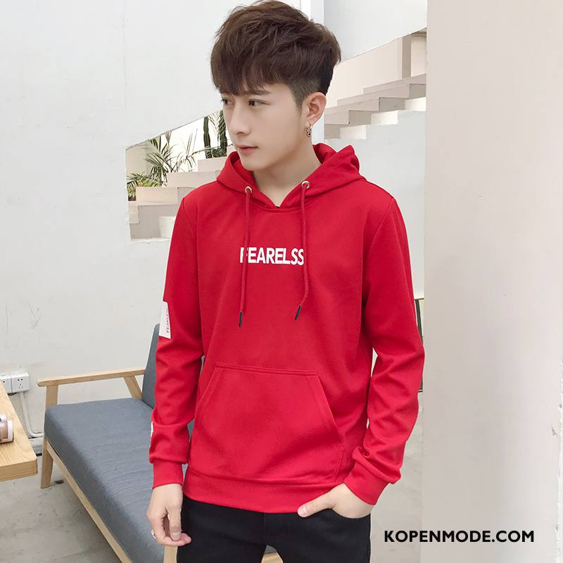 Hoodies Heren Slim Fit Sport Trend Jasje Bedrukken Herfst Rood