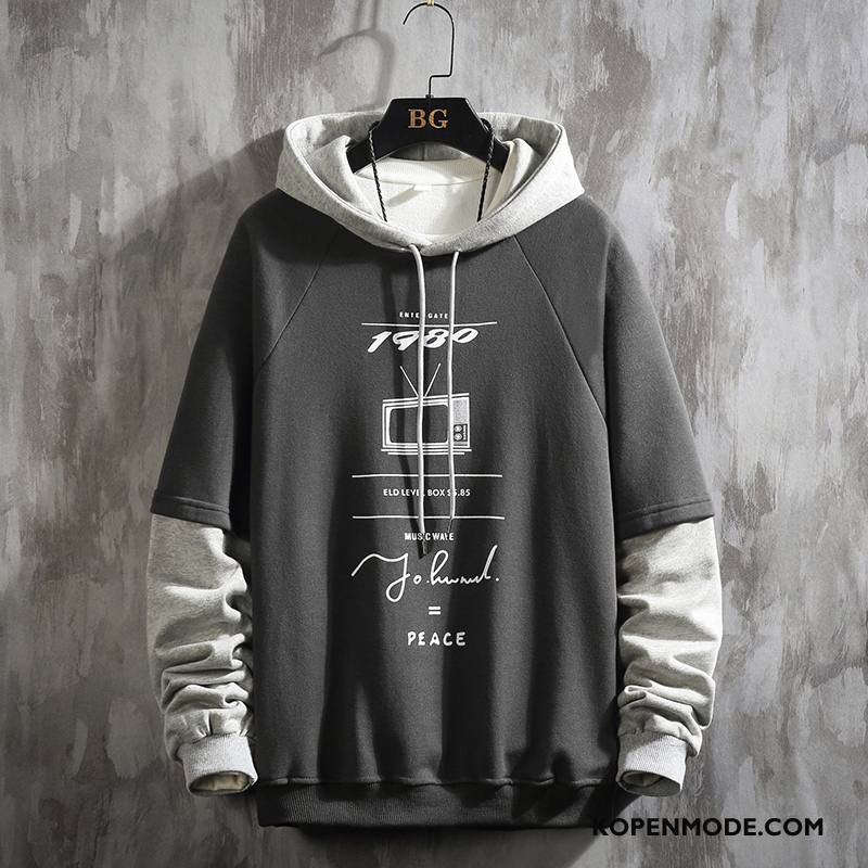 Hoodies Heren Sport Student Jas Vet Trend Herfst Zwart