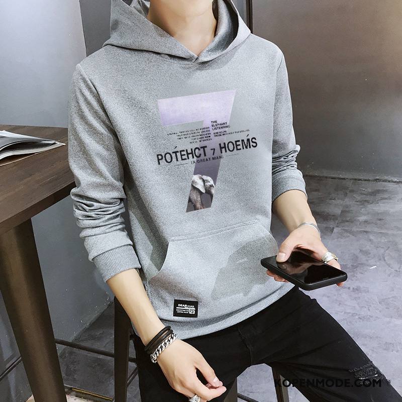 Hoodies Heren Student Pullover Trend 2018 Herfst Casual Lichtblauw