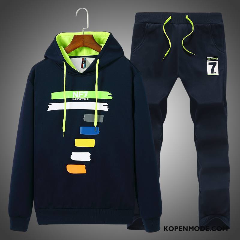 Hoodies Heren Student Sportkleding Middelbare School Voorjaar Mannen Pak Zwart