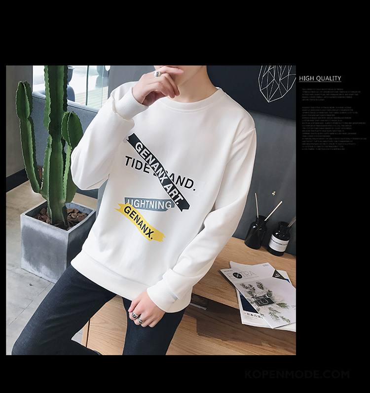 Hoodies Heren Student Trend Mannen Jas Pullover Bedrukken Zwart