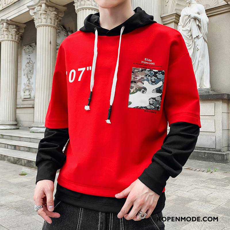 Hoodies Heren Trend Herfst T-shirt Lange Mouw Mannen Casual Nieuw Grijs