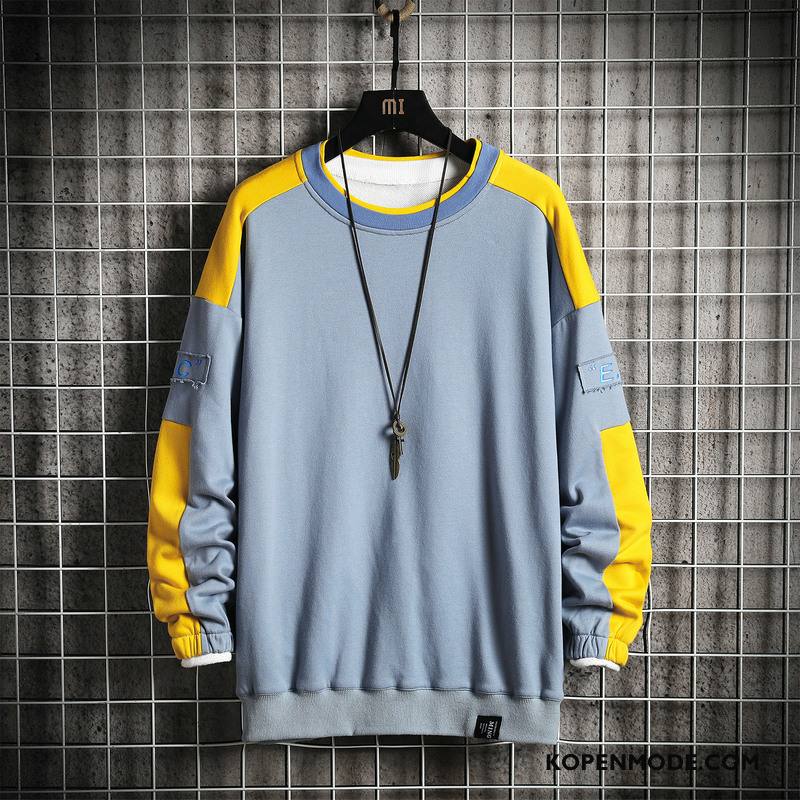 Hoodies Heren Trend Jasje Grote Maten Nieuw Ronde Hals Onderhemd Wit