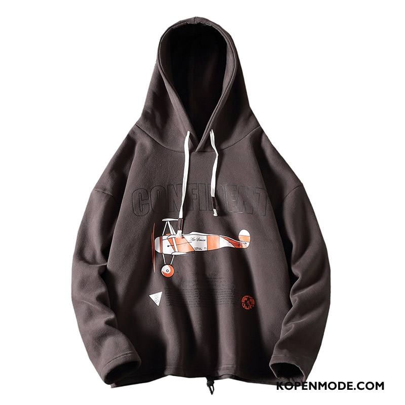 Hoodies Heren Trend Jasje Mooi Herfst Losse Trendy Merk Grijs