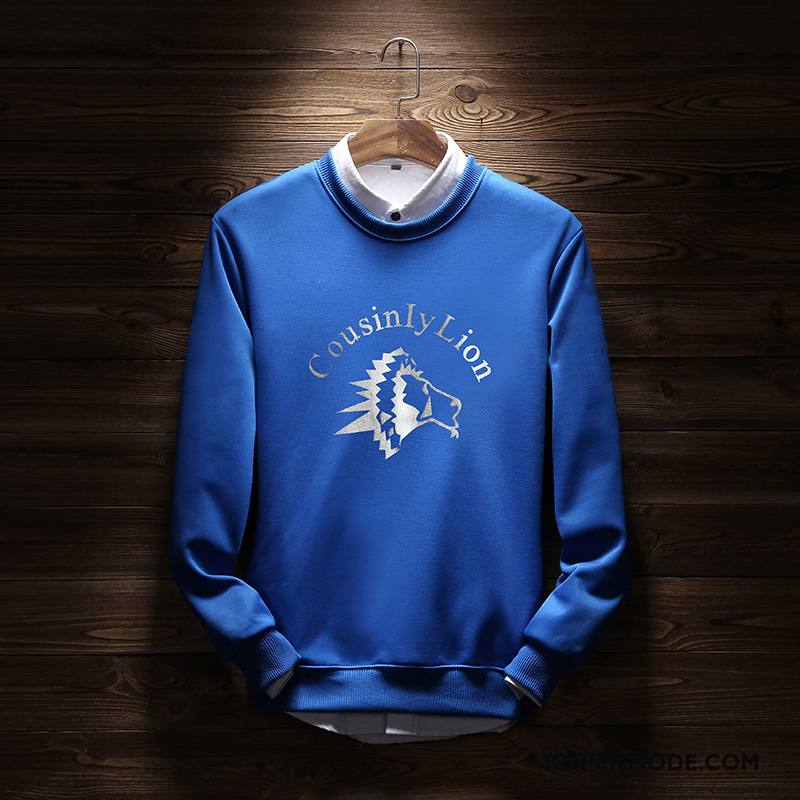 Hoodies Heren Trend Ronde Hals Pullover Kleur Slim Fit Jeugd