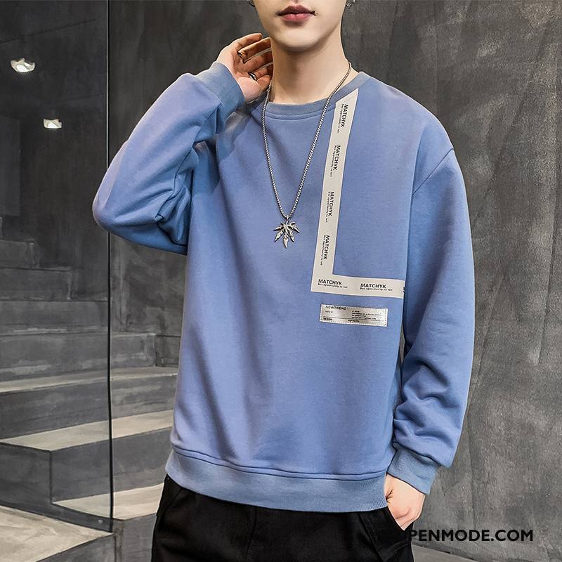 Hoodies Heren Voorjaar Trend Casual Losse Mannen Mode Blauw