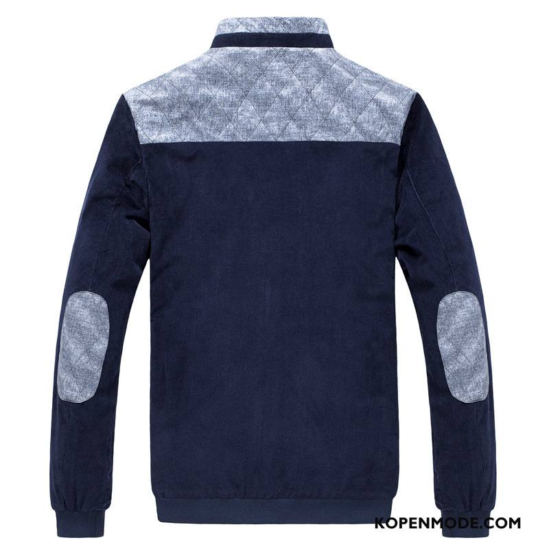 Jassen Heren Casual Hoge Kraag Bloemen Mannen Lange Mouwen Jack Grijs