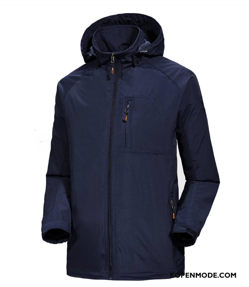 Jassen Heren Mannen Losse Sport Outdoor Elastiek Trenchcoat Kaki