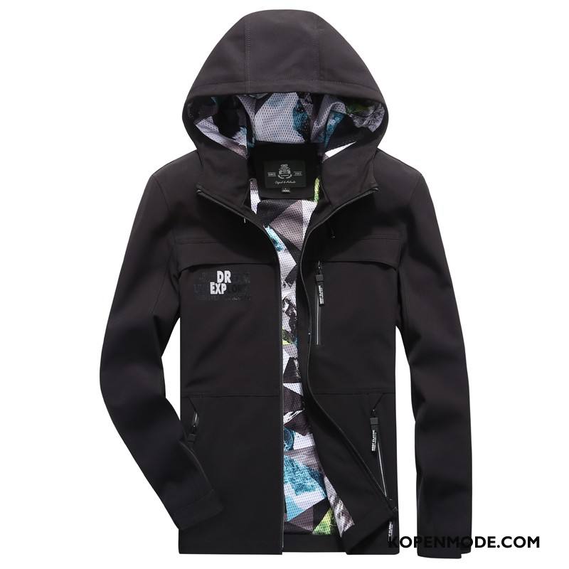 Jassen Heren Mannen Outdoor Dun Herfst Snel Droog Lang Marineblauw