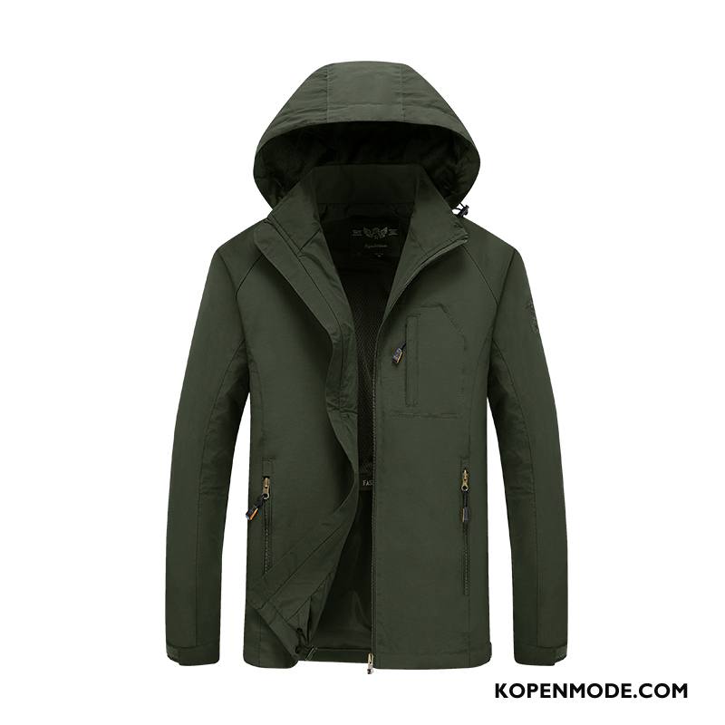 Jassen Heren Outdoor Grote Maten Trenchcoat Jack Plus Kasjmier Dikke Zwart