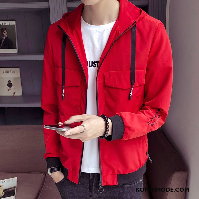 Jassen Heren Trend Casual Mannen Mooi Honkbal Slim Fit Rood