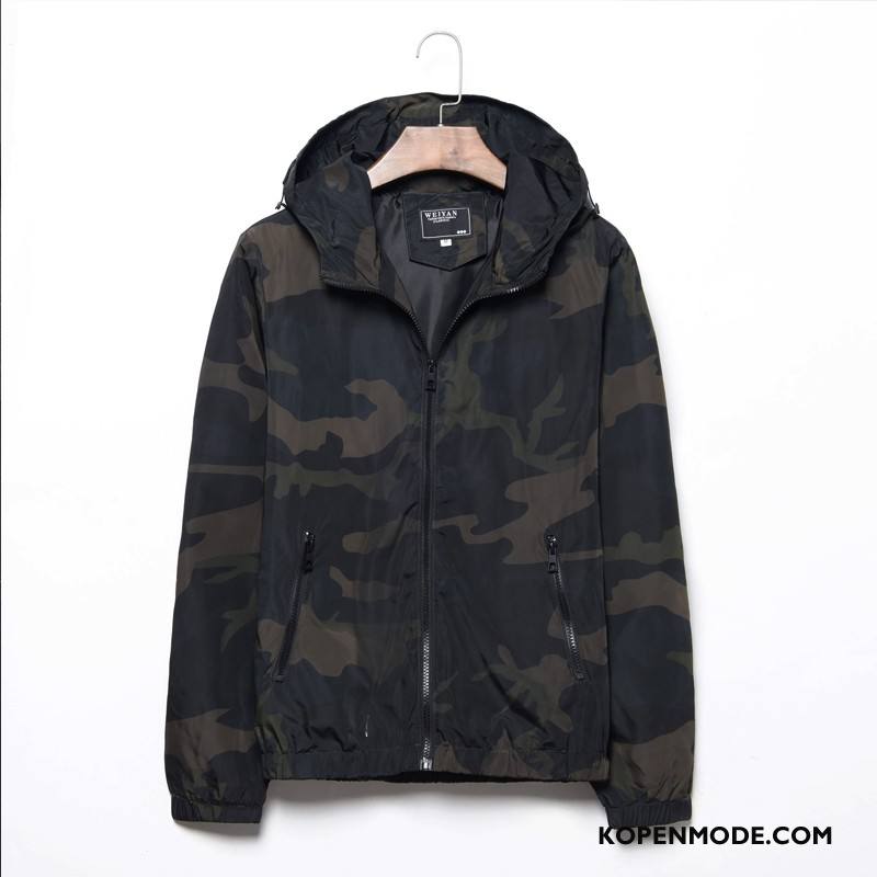 Jassen Heren Trend Mooi Nieuw Jack Jasje Herfst Legergroene Camouflage