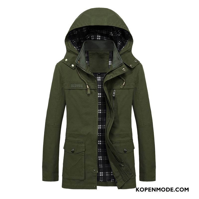 Jassen Heren Wassen Dunne Trenchcoat Nieuw 2018 Herfst Legergroene