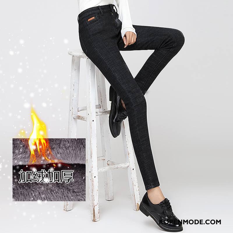 Jeans Dames 2018 Elegante Eenvoudige Potlood Broek Mode Dunne Blauw